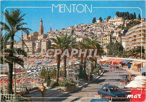 Cartes postales moderne Menton La Perle de France La Plage et la Vieille Ville