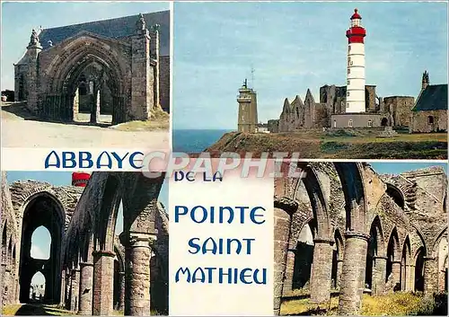 Cartes postales moderne Abbaye de la Pointe Saint Mathieu Phare