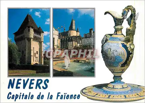 Moderne Karte Nevers Capitale de la Faience Faience