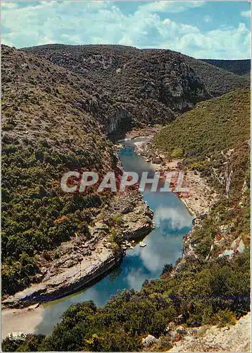 Moderne Karte Ardeche Pittoresque Route Touristique des gorges de l'Ardeche sur les 30 kms de Parcours des Poi