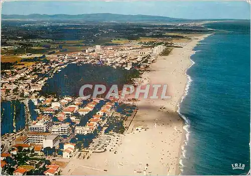 Cartes postales moderne La Cote Catalane Argeles sur Mer vu du ciel la plage et la foret de pins