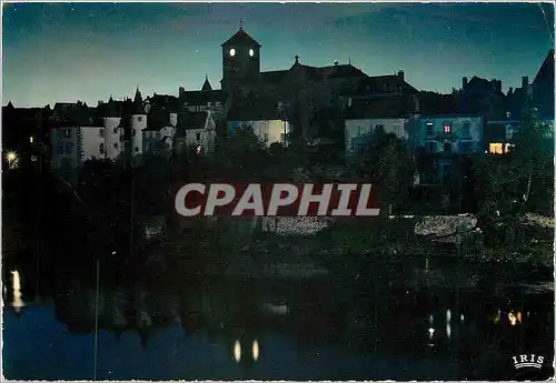 Moderne Karte Vallee de la Dordogne Argentat (Corrreze) Vue de nuit