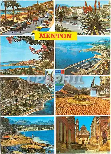 Cartes postales moderne Menton (Alpes Maritimes) Plage Quai Bonaparte et la Vieille Ville