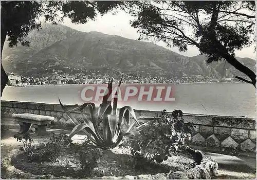 Moderne Karte Menton (A M) Vue generale de la sortie du tunnel du Cap Martin