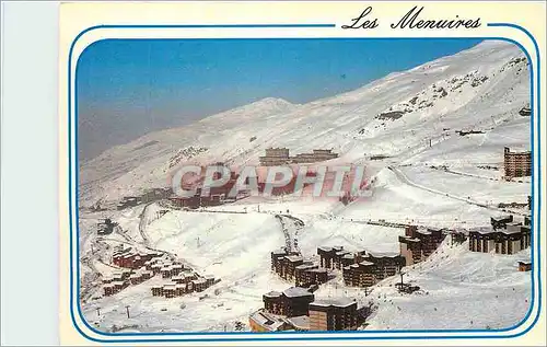 Moderne Karte Les Menuires (Savoie) alt 1800 m vue generale au 1er plan le Reberty