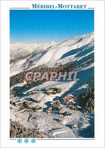 Moderne Karte Meribel Mottaret alt 1700 m (Savoie France) Les 3 vallees le plus grand domaine Skiable du monde
