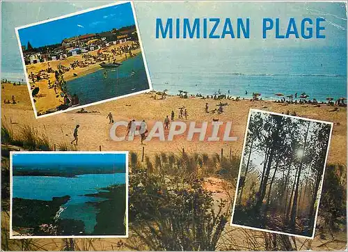 Moderne Karte Cote Aquitaine Mimizan Plage (Landes) Les Plages et la Foret