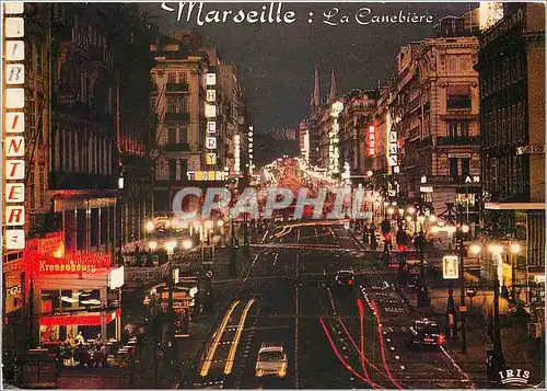 Cartes postales moderne Refelts de Provence Marseille (B du Rh) La Canebiere la nuit