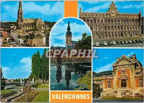 Cartes postales moderne Valenciennes (Nord) Basiliquèe du Saint Cordon Hotel de Ville