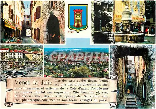 Moderne Karte La Cote d'Azur Vence la Jolie Vieille rue pittoresque la fontaine du Peyra