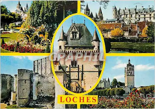 Cartes postales moderne Les Merveilles du Val de Loire Loches (Indre et Loire) Le jardin public et l'eglise