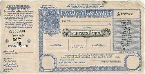 Inde India Post Office Cash Certificate