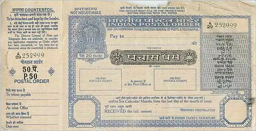 Inde India Post Office Cash Certificate