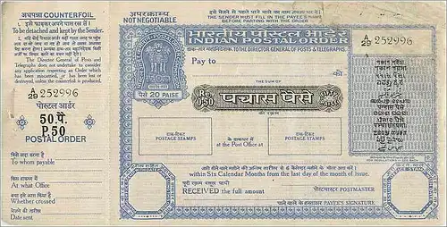 Inde India Post Office Cash Certificate