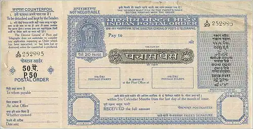 Inde India Post Office Cash Certificate