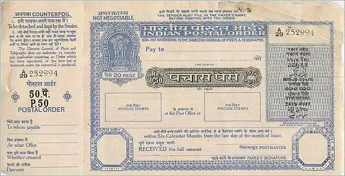 Inde India Post Office Cash Certificate