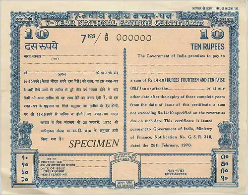 Inde India  National Savings Certificate