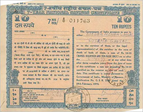 Inde India  National Savings Certificate