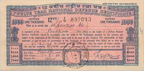 Inde India Postal order