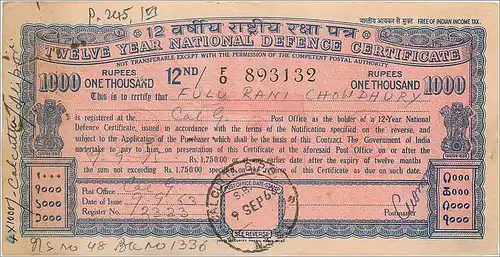 Inde India Postal order