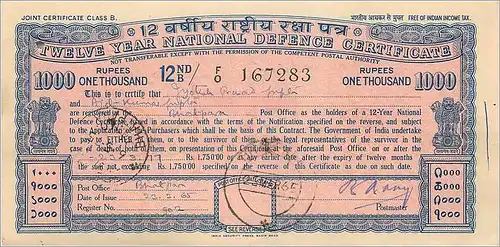 Inde India Postal order