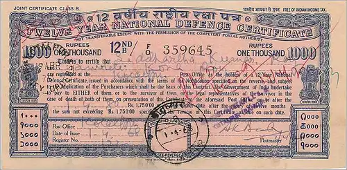 Inde India Postal order