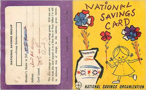 Inde India National Savings Card Enfant Fleurs