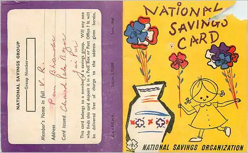 Inde India National Savings Card Enfant Fleurs