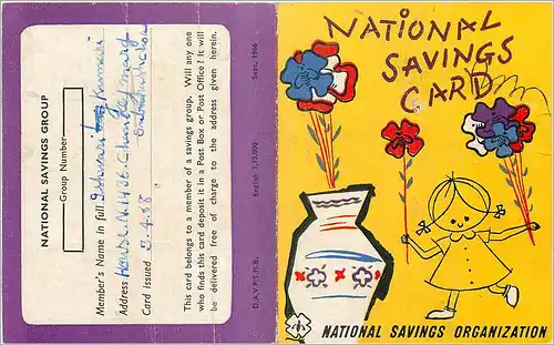 Inde India National Savings Card Enfant Fleurs