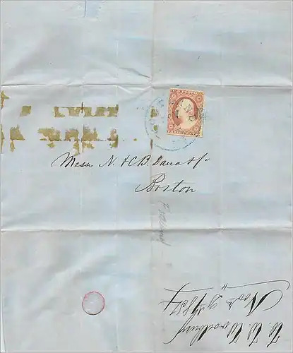 Lettre Cover Etats-Unis 3c to Boston