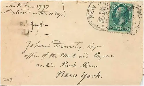 Lettre Cover Etats-Unis 3c New Orleans 1883