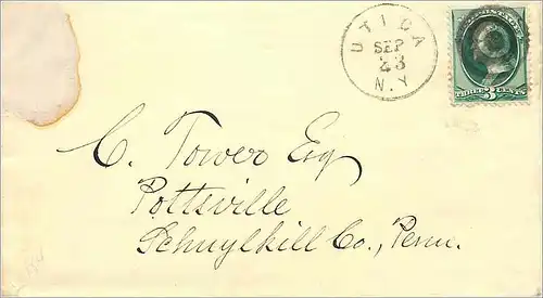 Lettre Cover Etats-Unis Utica