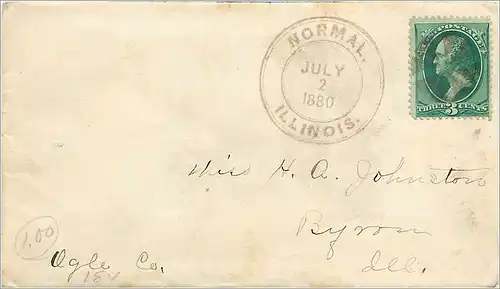 Lettre Cover Etats-Unis 3c Normal Illinois