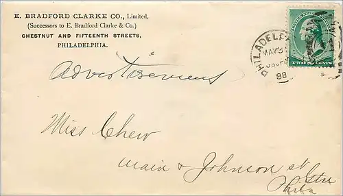 Lettre Cover Etats-Unis 3c Philadelphia