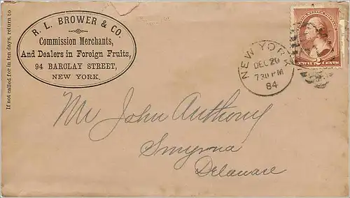 Lettre Cover Etats-Unis 2c New York