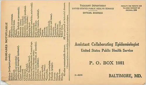 Cartes postales  Epidemiologist Baltimore