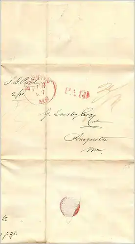 Lettre Cover Etats-Unis Boston 1836