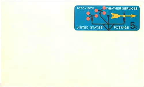 Lettre Cover Etats-Unis Stationary 5c Weather Services 1870 1970