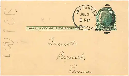 Lettre Cover Etats-Unis 1c 1938 Jefferson