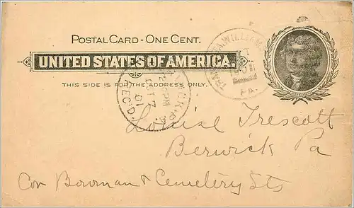 Lettre Cover Etats-Unis Jefferson 1901