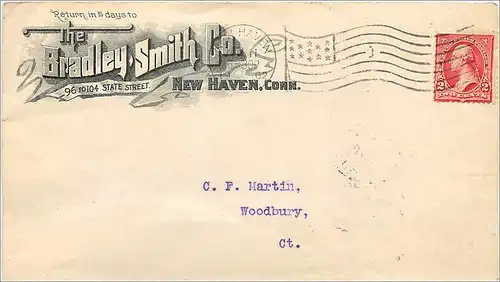 Lettre Cover Etats-Unis 2c Grocers Waterbury Conn