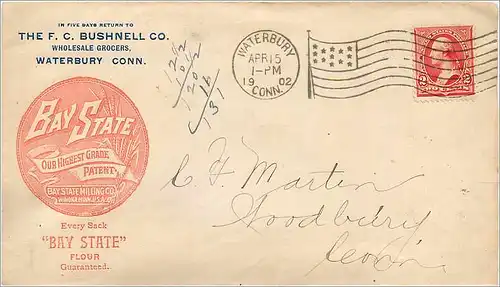 Lettre Cover Etats-Unis 2c Bay State Winona Minn 1901 Waterbury