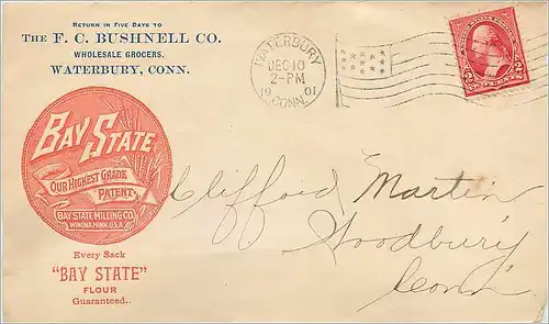 Lettre Cover Etats-Unis 2c Bay State Winona Minn 1902 Waterbury