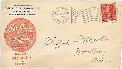 Lettre Cover Etats-Unis 2c Bay State Winona Minn 1903 Waterbury