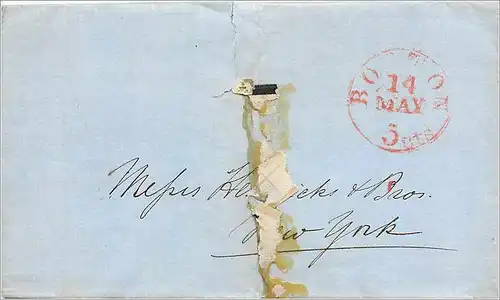 Lettre Cover Etats-Unis Colombus 1849