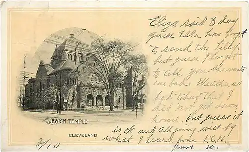 Cartes postales Jewish Temple Cleveland Judaica Juif