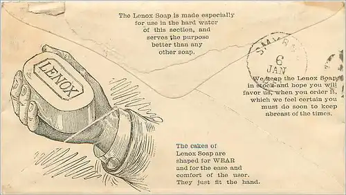 Lettre Cover Etats-Unis 2c Troy Flack Wheolesale Grocers 1887 Savon