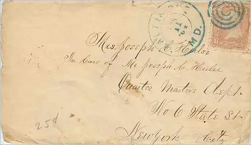 Lettre Cover Etats-Unis 3c Baltimore 1864