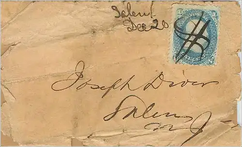 Lettre Cover Etats-Unis 1c 1870 RARE