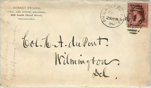 Lettre Cover Etats-Unis 2c Philadelphia 1890